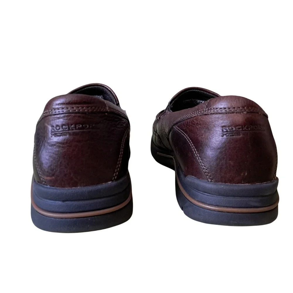 Rockport XCS Kinetic Air‎ Circulator Mens Brown Leather Loafers Size 8.5 M